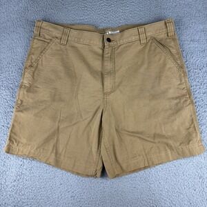 Carhartt Rigby Dungaree Short Mens 40 Hickory Relaxed Fit 8" Inseam Workwear